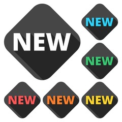 New icons set with long shadow