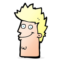 cartoon happy man face