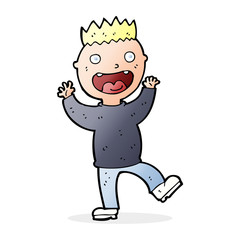 cartoon crazy happy man
