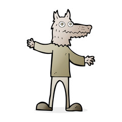 cartoon wolf man