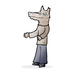 cartoon wolf man