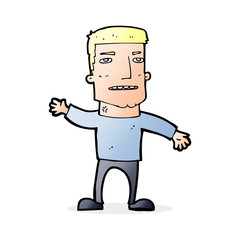 Fototapeta premium cartoon waving stressed man