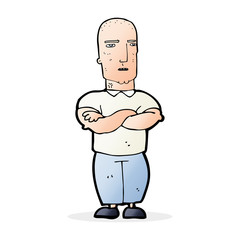 cartoon annoyed bald man