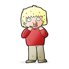 cartoon worried boy