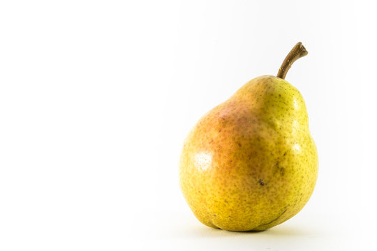 Organic pear on white background