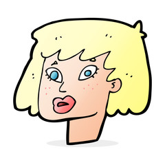 cartoon pretty female face