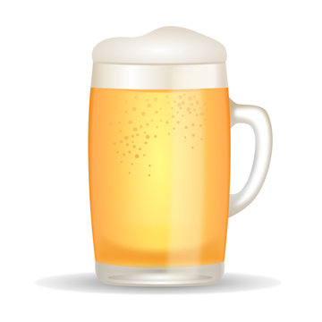 Beer mug illustration isolated on white background.