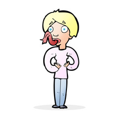 cartoon woman sticking out tongue