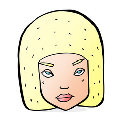 cartoon annoyed female face