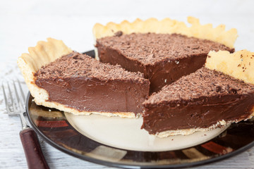 Slice of chocolate pie