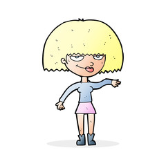 cartoon smug woman making dismissive gesture