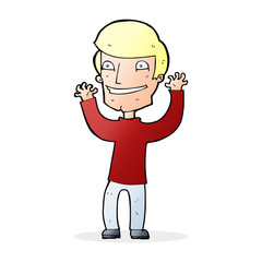 cartoon excited man