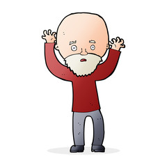 cartoon bearded man panicking
