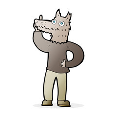 cartoon werewolf with idea