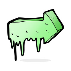 cartoon slimy pointing arrow