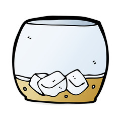 cartoon whisky in glass