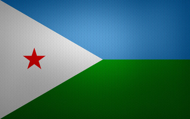 Closeup of Djibouti flag