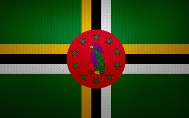 Closeup of Dominica flag