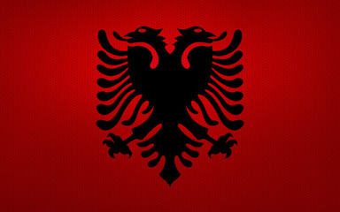 Closeup of Albania flag