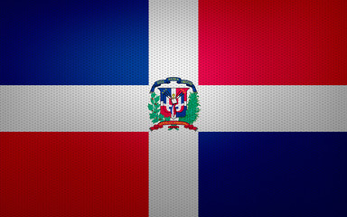 Closeup of Dominican Republic flag
