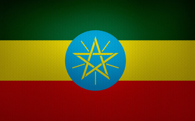 Closeup of Ethiopia flag
