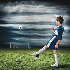 Naklejka premium Young football champion
