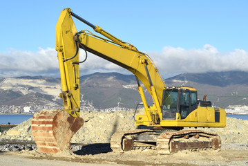 Photo of the yellow excavator