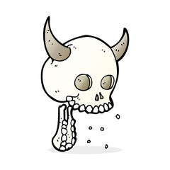 cartoon spooky skull