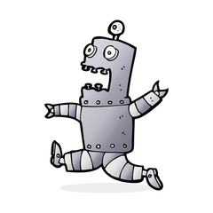 cartoon terrified robot