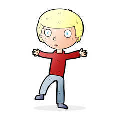 cartoon startled boy