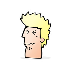 cartoon unhappy man