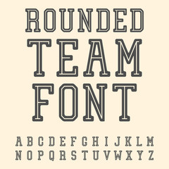 Vintage Font. Slab Serif Retro Typeface. University Team Style L