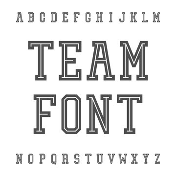 Vintage Font. Slab Serif Retro Typeface. University Team Style L