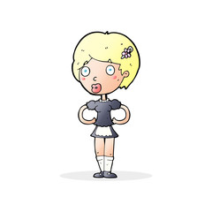 cartoon woman in french maid outfit