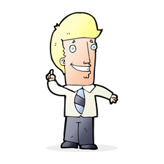 cartoon office man with idea