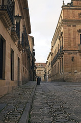 Medieval street in the old town. Salamanca. Spain.