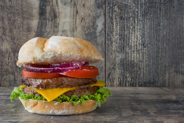 Rustic homemade burger
