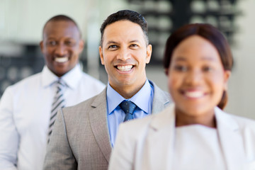 business executives standing in a row