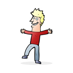 cartoon happy man