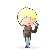 cartoon worried woman