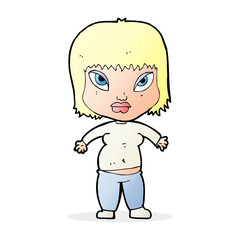 cartoon overweight woman