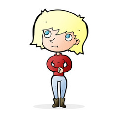 cartoon friendly woman