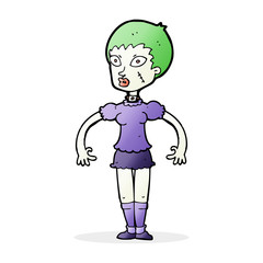 cartoon zombie monster woman