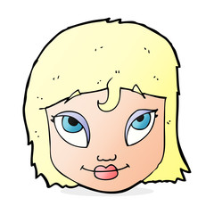cartoon woman smiling