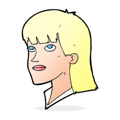 cartoon serious woman