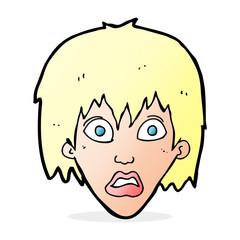 cartoon frightened woman