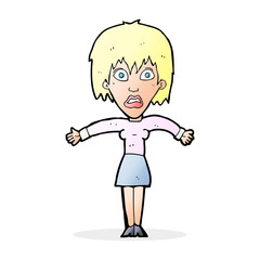 cartoon shocked woman