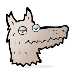 cartoon wolf head