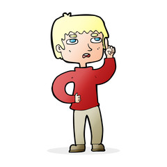 cartoon boy with question