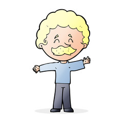 cartoon boy with mustache